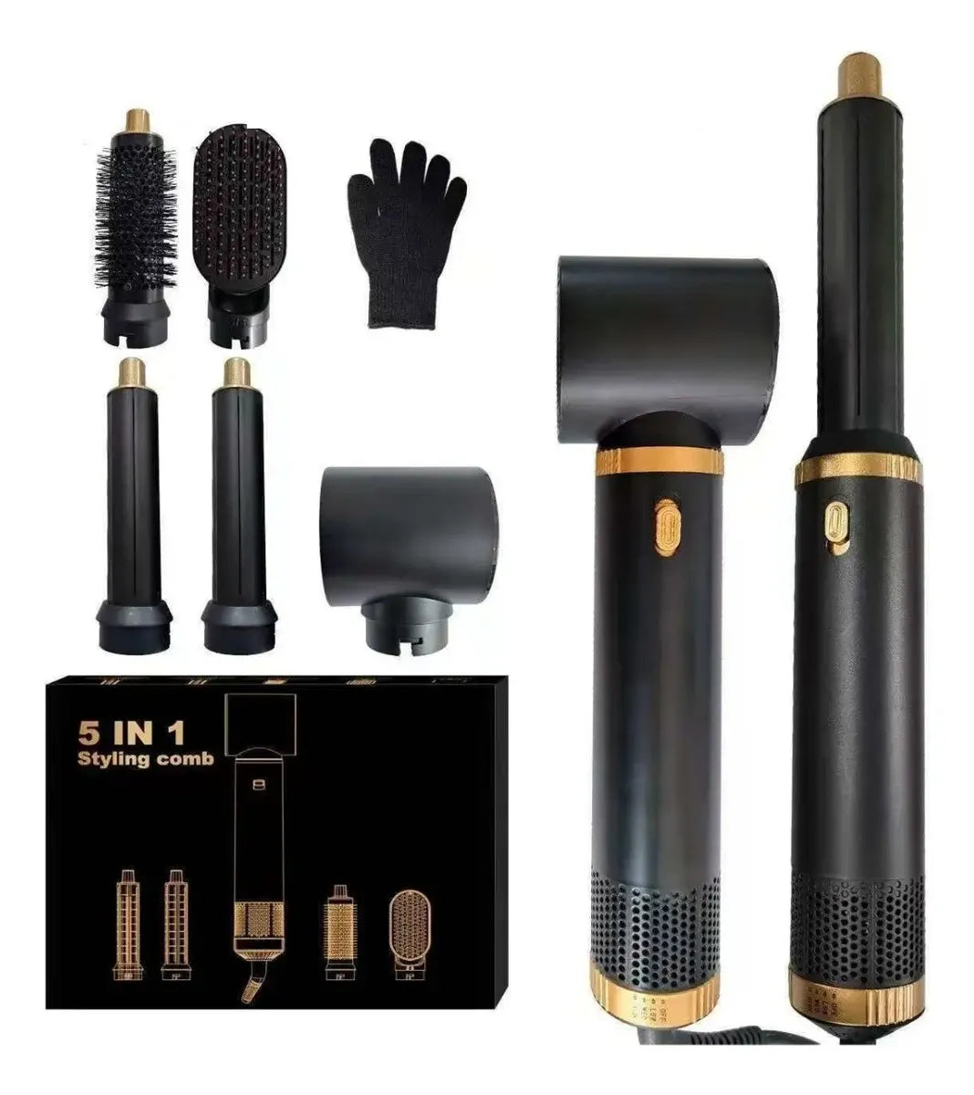 Secador e Modelador de Cabelo 5 em 1 com Motor de Alta Velocidade 850W 220V Original