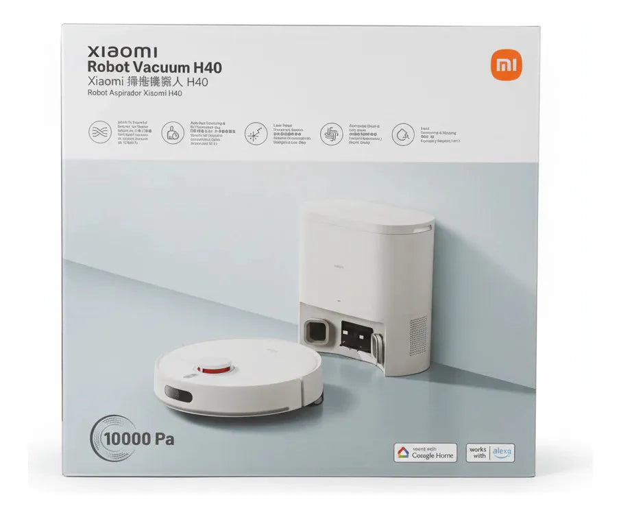 Robô Aspirador Xiaomi H40 10000Pa com Mop Inteligente, Mapeamento Laser e Base de Carregamento Original