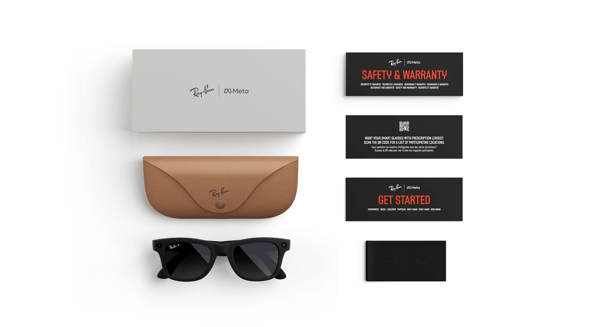 Óculos Inteligente Ray-Ban Meta Wayfarer RW4008 32GB com IA, Câmera e Wi-Fi – Preto Brilhante