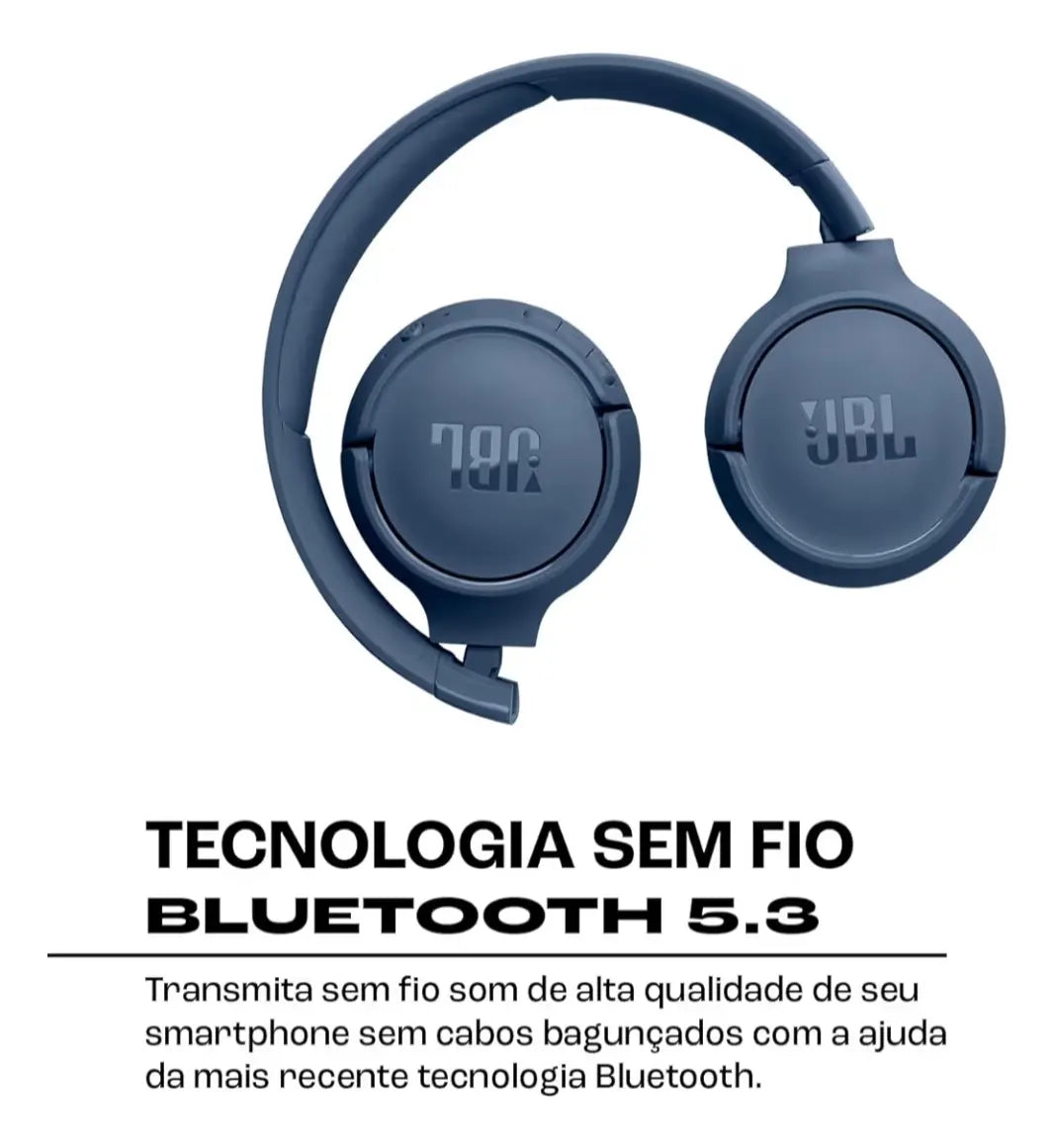 Fone de Ouvido JBL Tune 520BT Sem Fio Dobrável com Bluetooth Preto Original