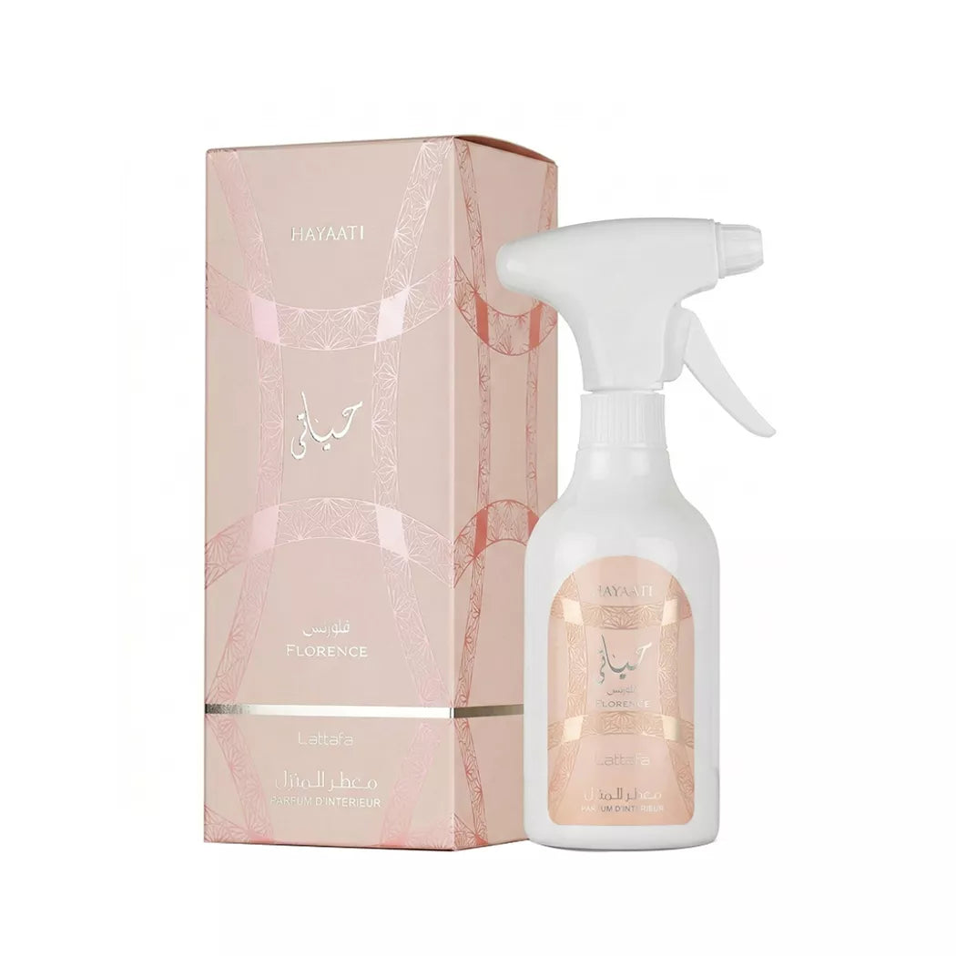 Home Spray Lattafa Hayaati Florence 450ml Aromatizador de Ambiente