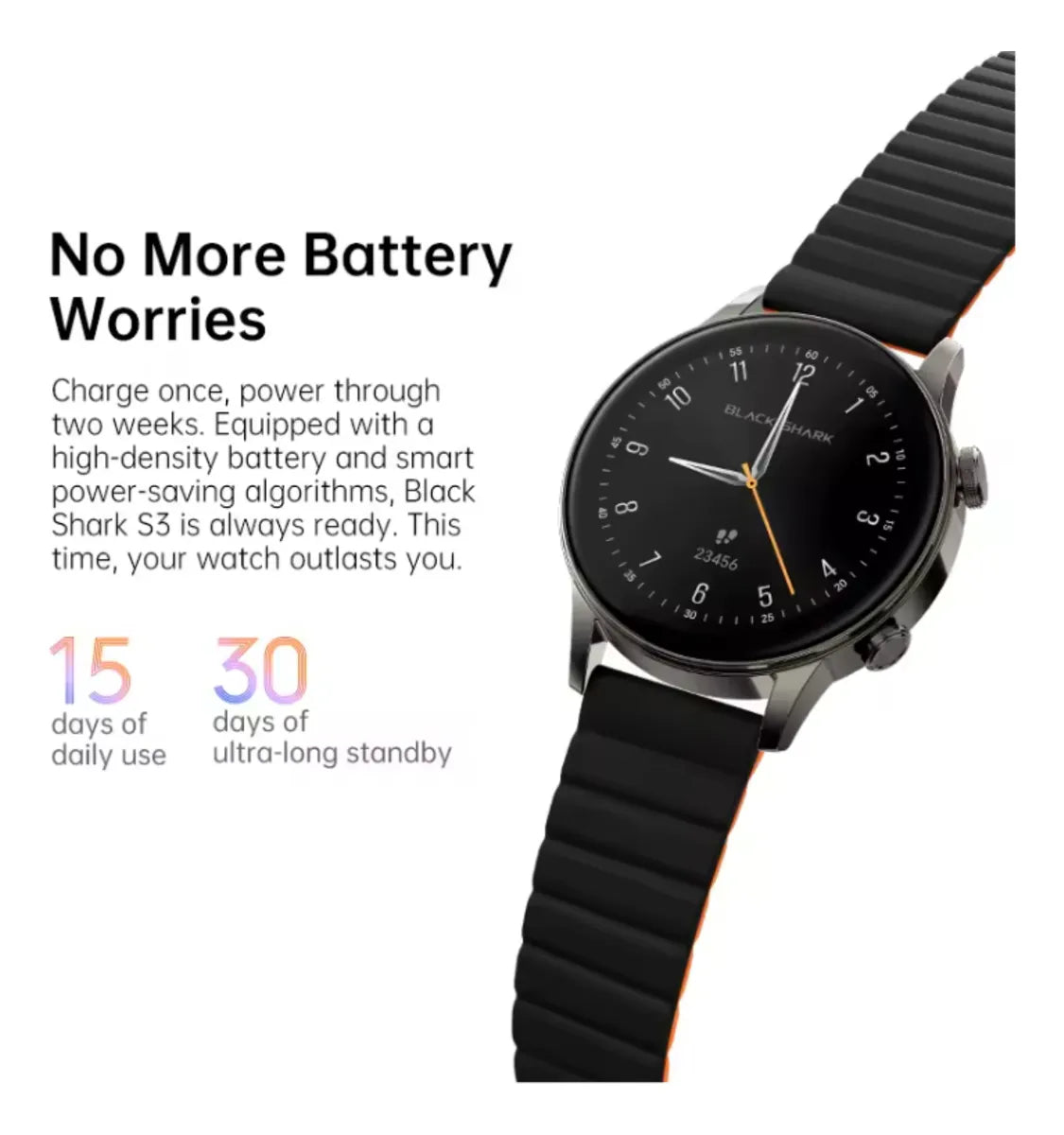 Smartwatch Black Shark S3 GPS AMOLED 1.43" com Chamada Bluetooth e Pulseira Magnética Prata Original