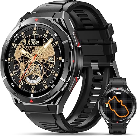 Smartwatch OUKITEL Masculino AMOLED 1,43" com GPS, Chamada Bluetooth e 150+ Modos Esportivos Preto Original