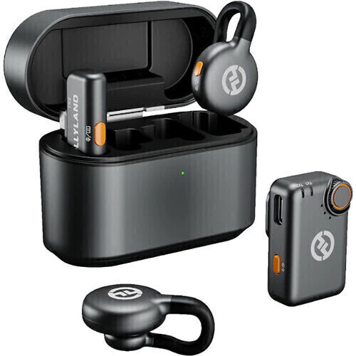 Microfone de Lapela Sem Fio Hollyland LARK M2S Mini Combo para Câmera e USB-C