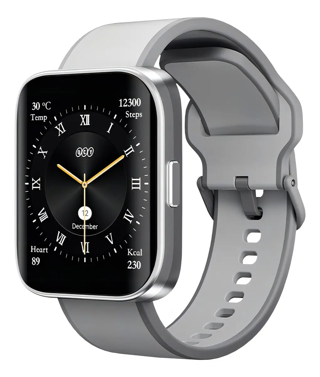 Smartwatch QCY GS S9 Urban AMOLED 1,95" com GPS, Chamadas Bluetooth e 5ATM Cinza Original