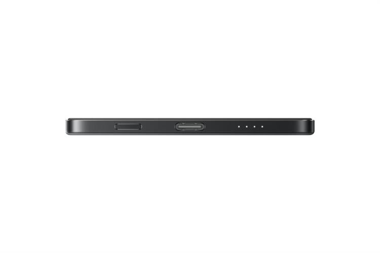 Carregador Portátil Xiaomi Ultra Thin Magnetic Power Bank 5000mAh 15W Wireless USB-C Graphite Black e Prata