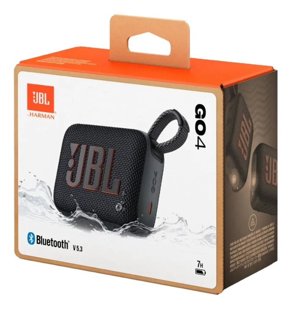 Caixa de Som JBL Go 4 Black Bluetooth Portátil com IP67 Preto Original