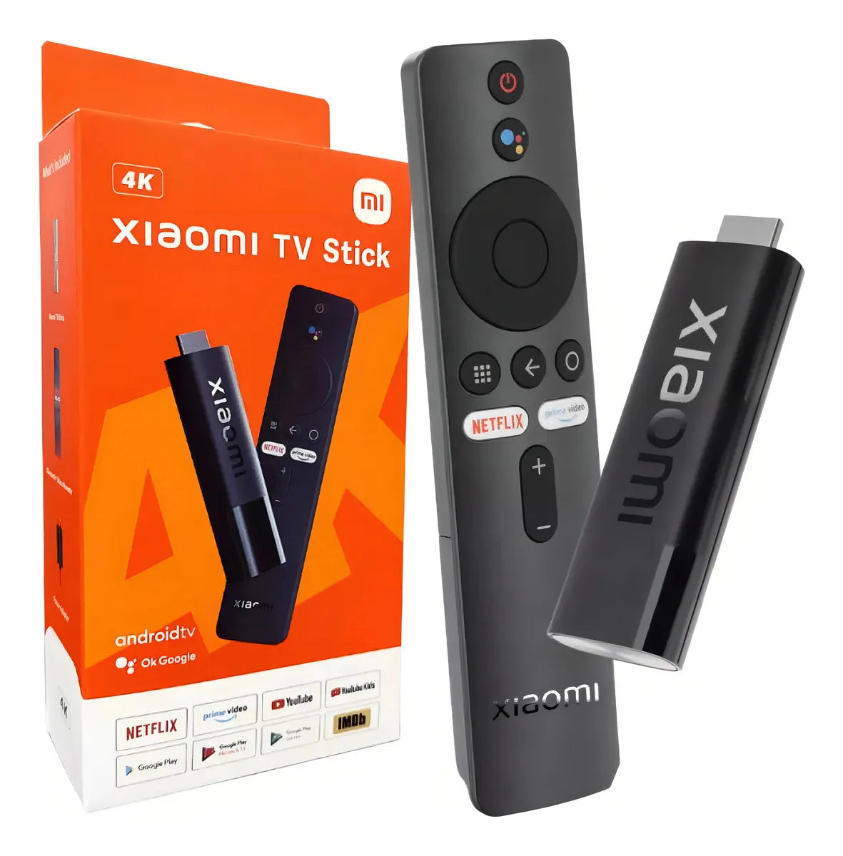 Xiaomi Mi TV Stick 4K com Android TV 11, Controle por Voz e Google Assistant Preto Original