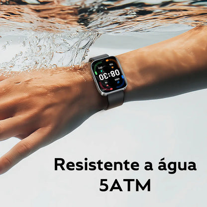 Smartwatch QCY GS S9 Urban AMOLED 1,95" com GPS, Chamadas Bluetooth e 5ATM Cinza Original