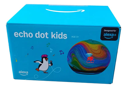 Echo Dot Kids Amazon com Alexa Edição Rainbow Swirl Colorida Original