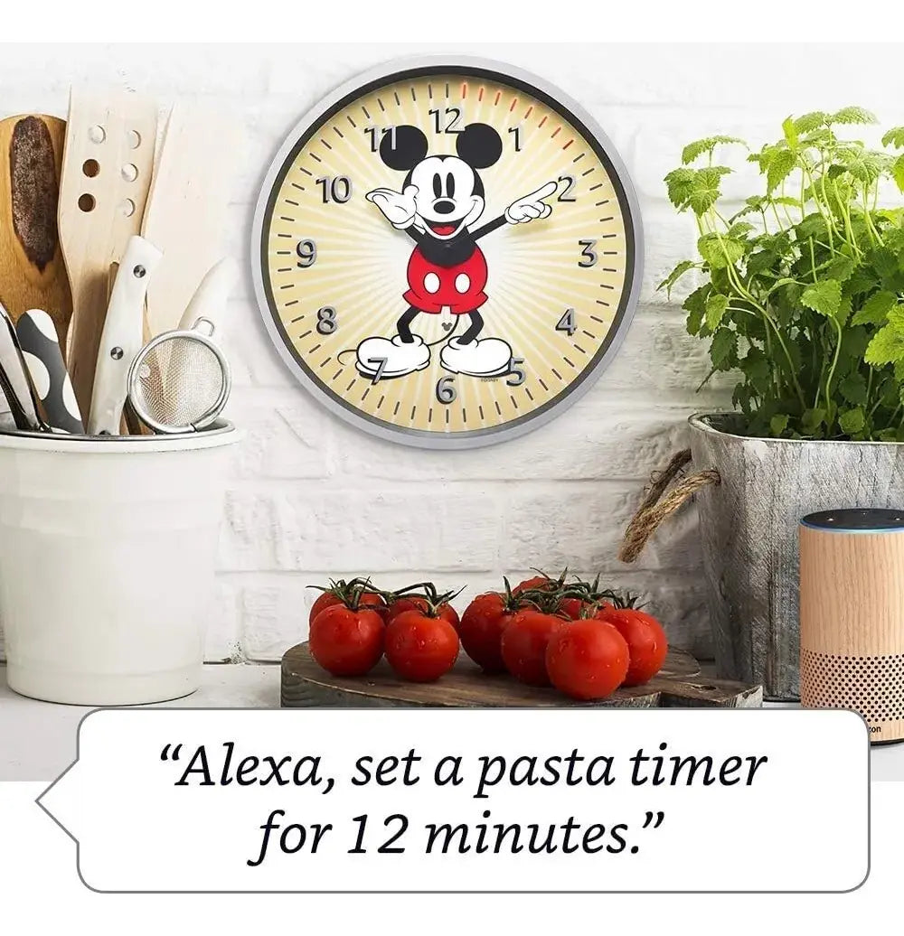 Relógio de Parede Mickey Mouse Echo Wall Clock Disney com Temporizador Alexa Original