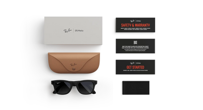 Óculos Inteligente Ray-Ban Meta Wayfarer RW4008 32GB com IA, Câmera e Wi-Fi – Preto Brilhante