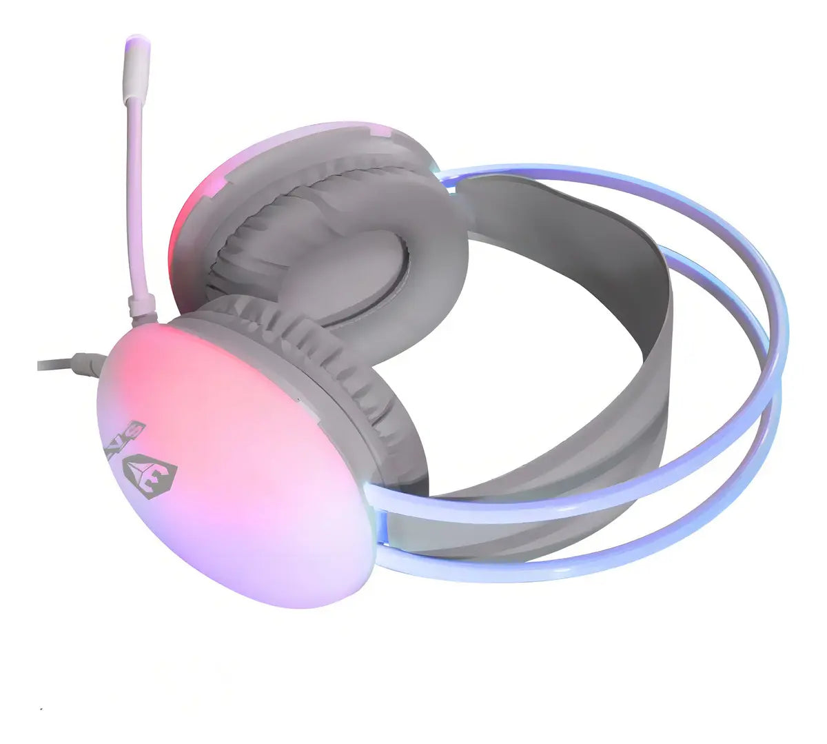 Headset Gamer TOEV CM7002 com LED RGB e Microfone Branco