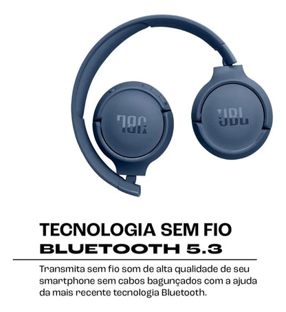 Fone de Ouvido JBL Tune 520BT Sem Fio Dobrável com Bluetooth Preto Original