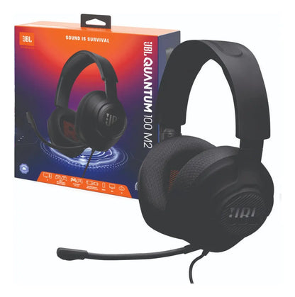 Headset Gamer JBL Quantum 100 M2 com Microfone Removível e Cabo P2 Preto Original