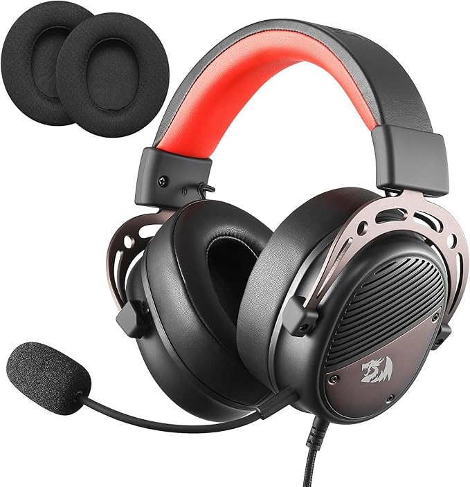 Headset Gamer Redragon H730 USB com Som Espacial 360° e Microfone Removível Preto Original