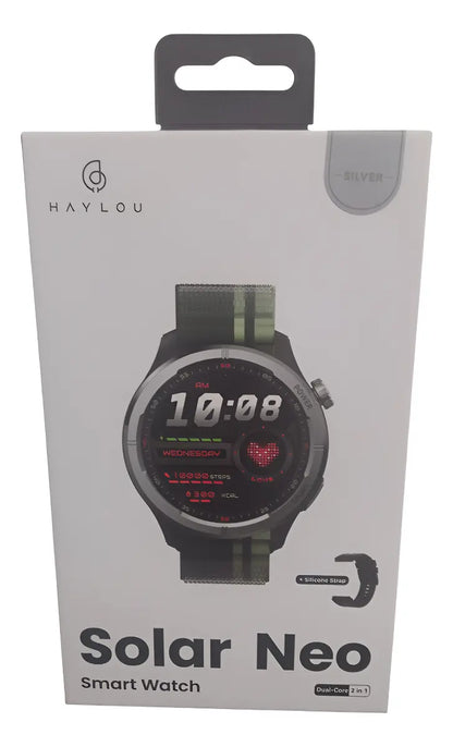 Smartwatch Haylou Solar Neo com Chamada Bluetooth, Tela 1.53" TFT HD e IP68 Prata Original