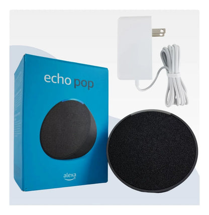 Echo Pop Smart Speaker Amazon Preto com Alexa Bivolt Original
