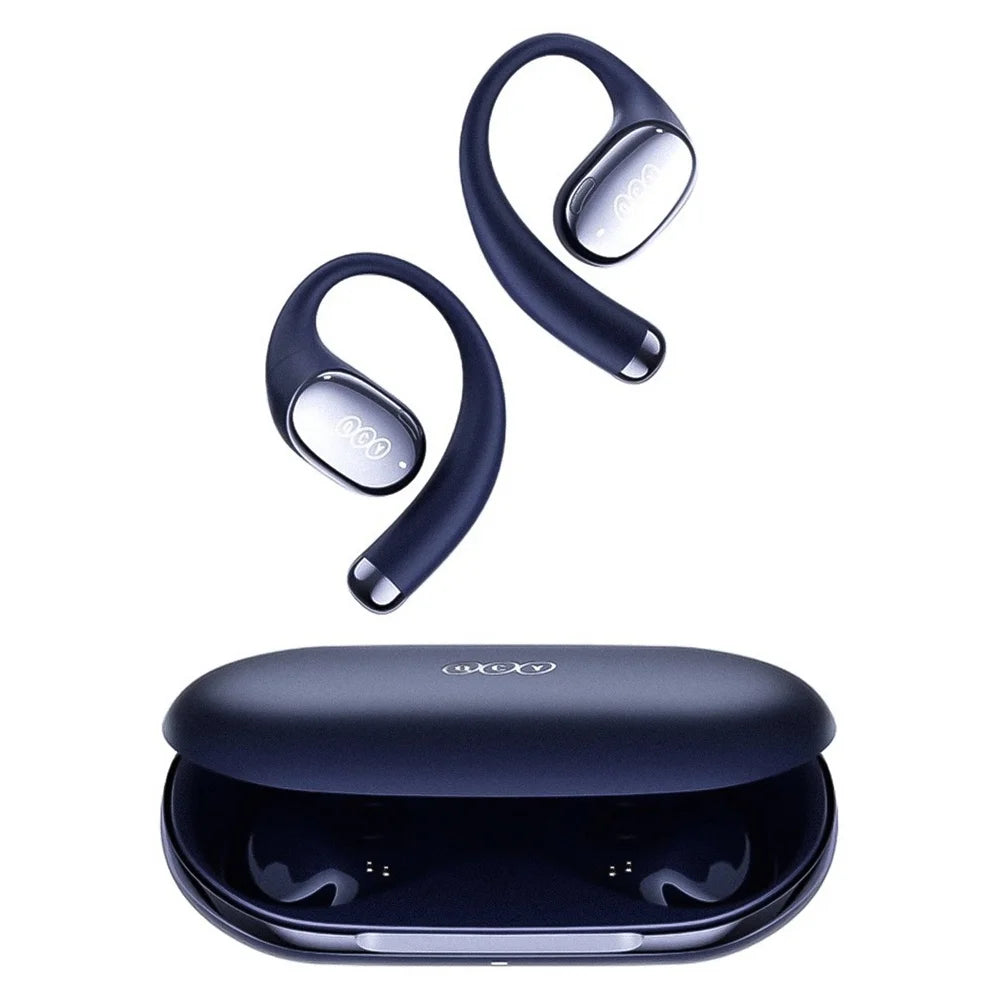 Fone de Ouvido QCY Crossky R70 Bluetooth 6.0 Open-Ear Hi-Res LDAC IPX5 Azul Original