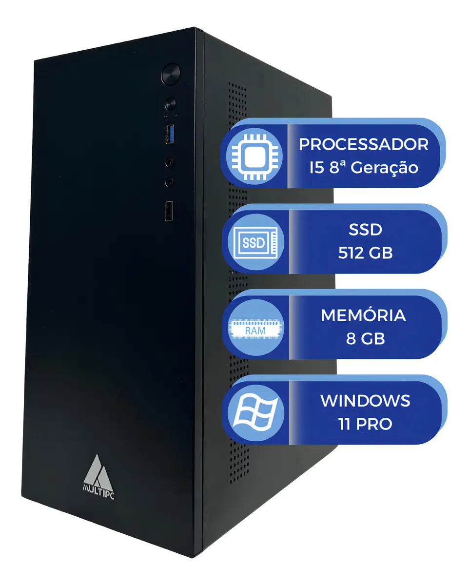 Computador MultiPC Intel Core i5 8ª Geração 8GB RAM SSD 512GB Windows 11 Pro