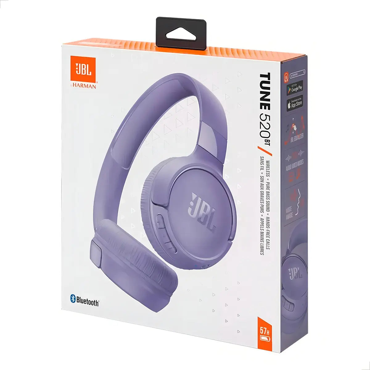 Fone de Ouvido JBL Tune 520BT Sem Fio com Bluetooth e Microfone Violeta Original