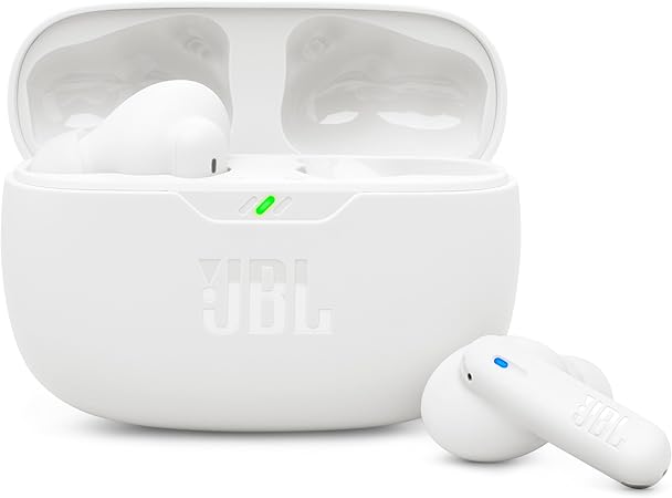 Fone de Ouvido JBL Wave Beam 2 Bluetooth True Wireless com Cancelamento de Ruído Branco e Preto