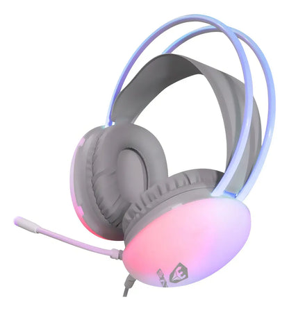Headset Gamer TOEV CM7002 com LED RGB e Microfone Branco