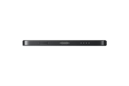 Carregador Portátil Xiaomi Ultra Thin Magnetic Power Bank 5000mAh 15W Wireless USB-C Graphite Black e Prata