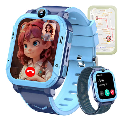 Relógio Infantil Inteligente Blackview Z20 4G com GPS, Videochamada, Wi-Fi e SOS Azul Original