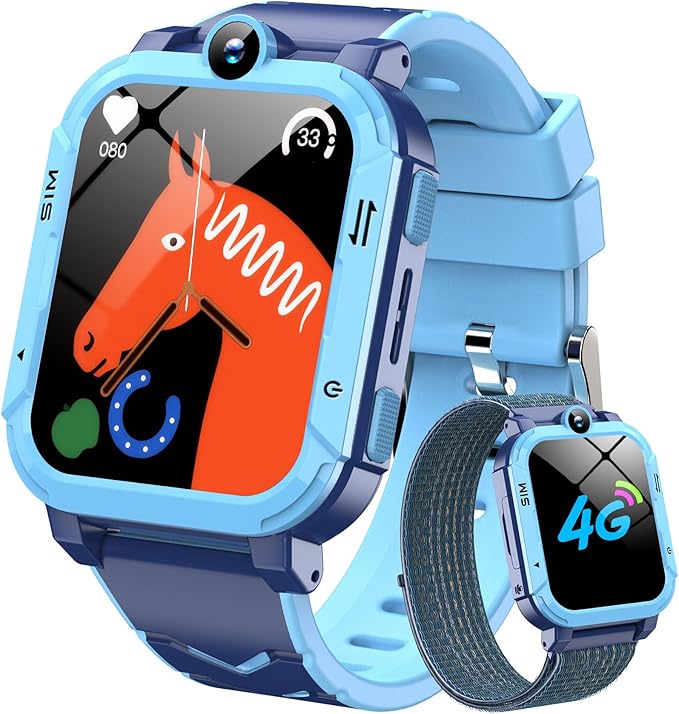 Relógio Infantil Inteligente Blackview Z20 4G com GPS, Videochamada, Wi-Fi e SOS Azul Original